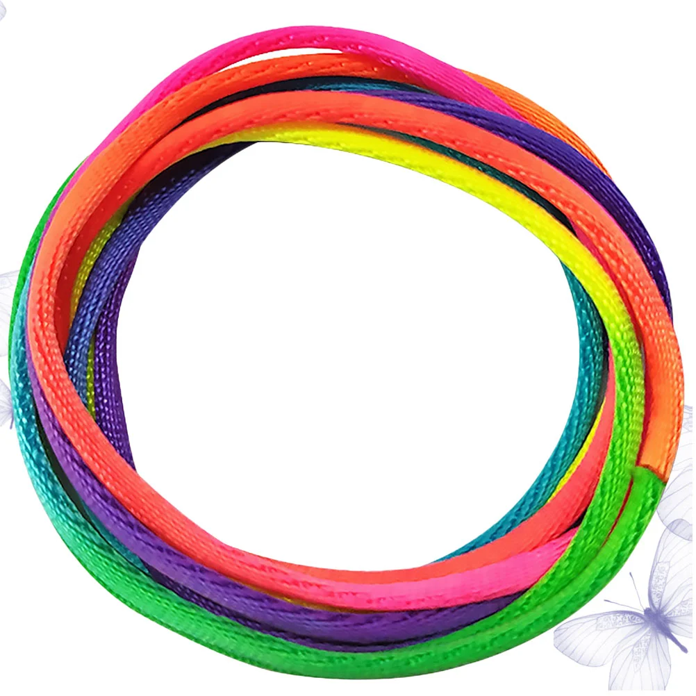 Cordes Tressées Multifonctionnelles Arc-en-ciel pour Enfant, Jeu de Doigts, Fournitures, Longueur, 6 Pièces