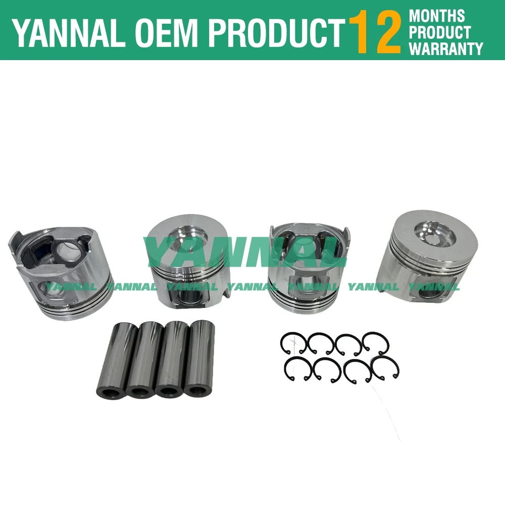 New 4set Piston with Ring For Thermo King TK486V TK486VG TK486VH For Yanmar Diesel