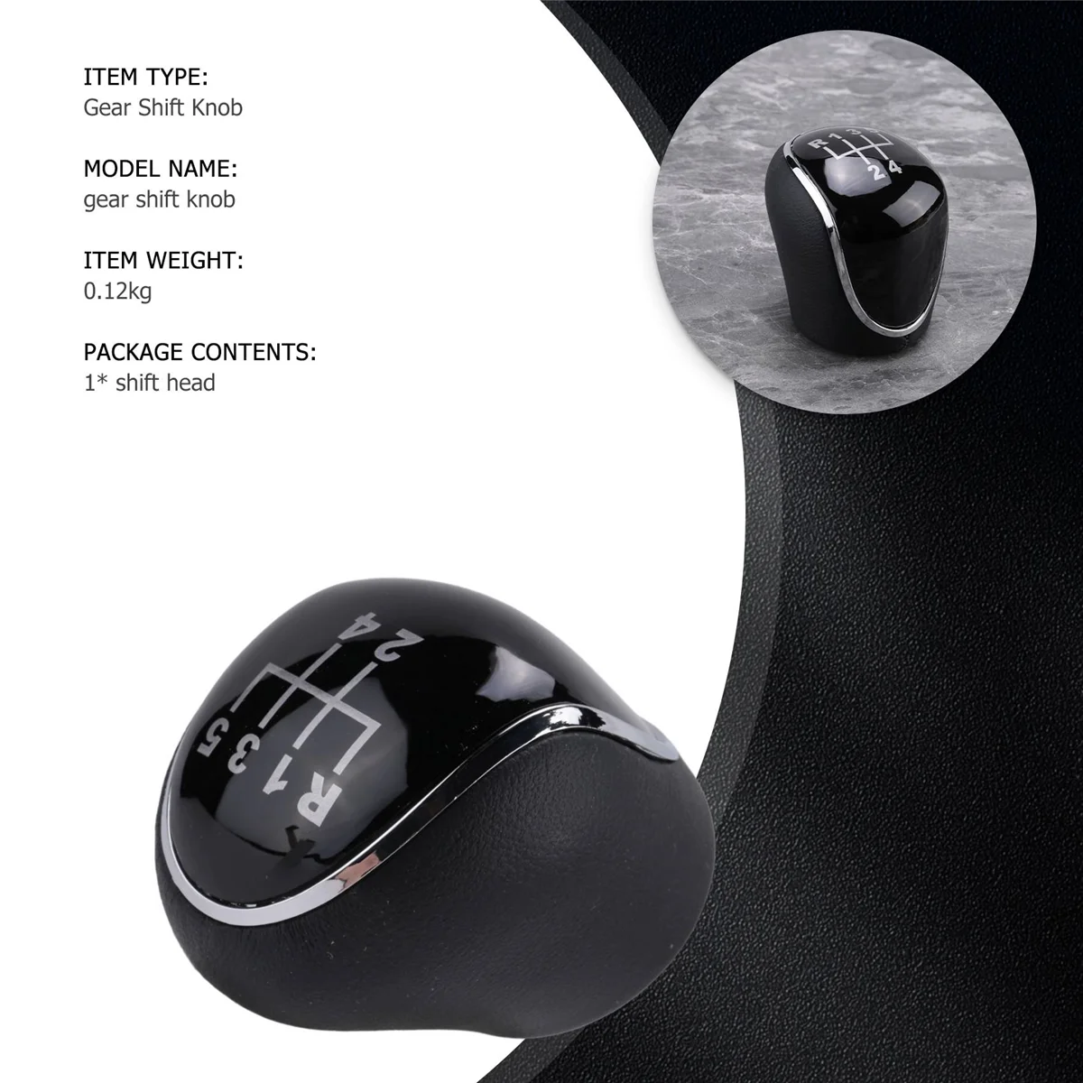 Gear HEAD กระปุกเกียร์ธรรมดา5สปีดสำหรับ Chevrolet Chevy Cruze 2008-2014สีดำ