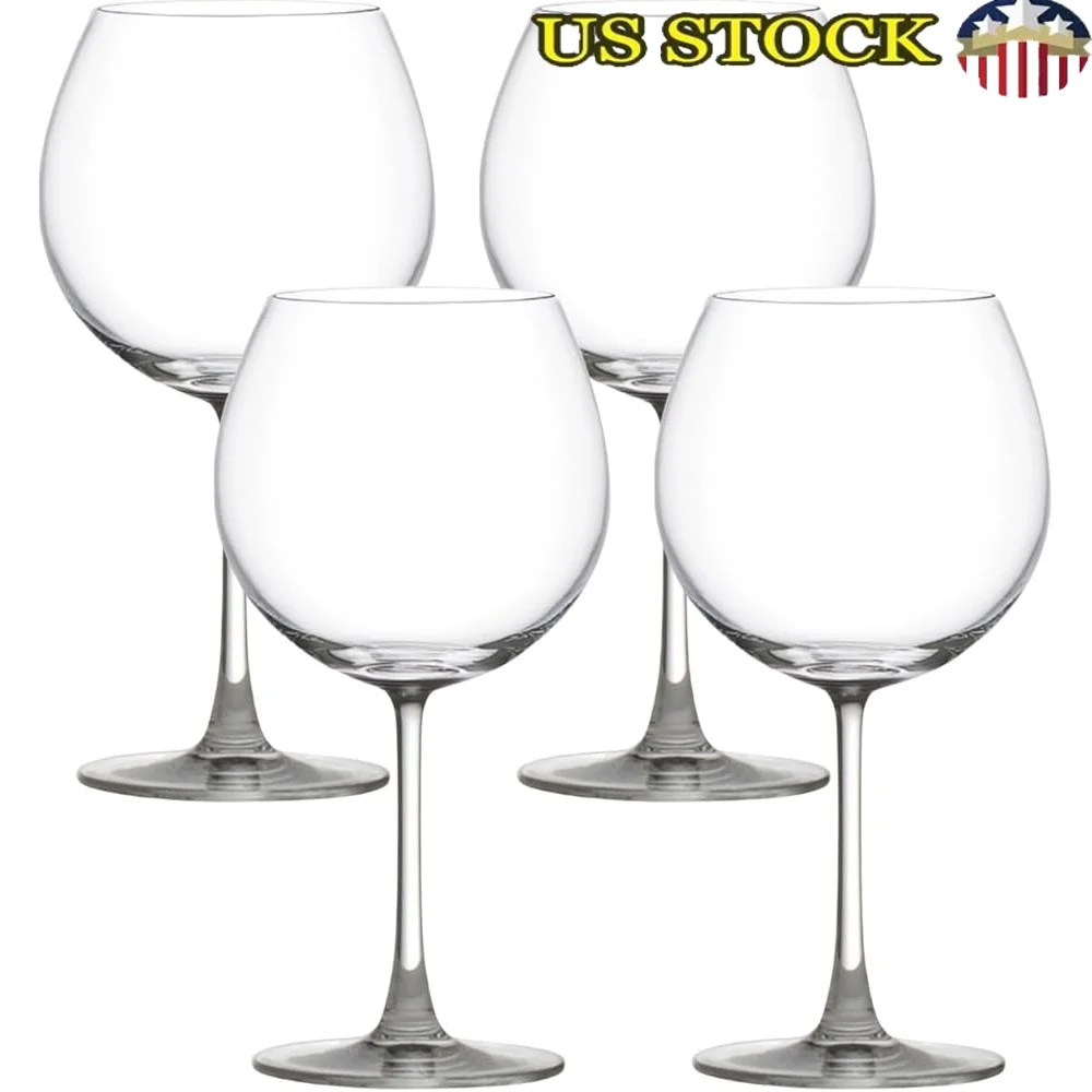 

4-Piece 20-Ounce Red Wine Glass Set Dishwasher Safe Elegant Design Premium Clarity Upscale Drinking Experience Ideal All