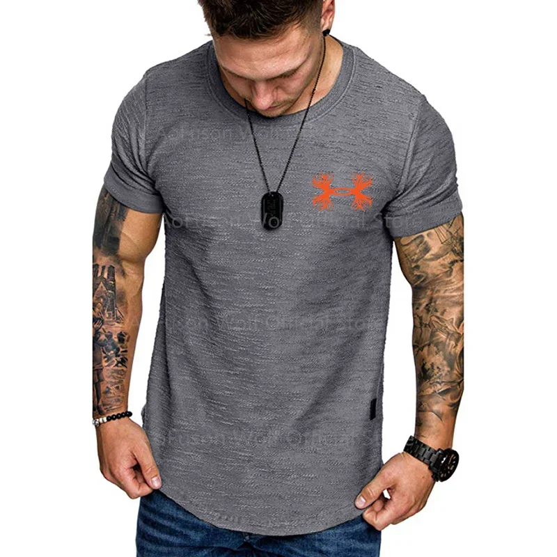 Sportswear Top  Print Gym Men\'s Compression Shirt Fitness Workout Short Sleeve Quick-Drying Sports T-Shirt Top Crossfit Tees