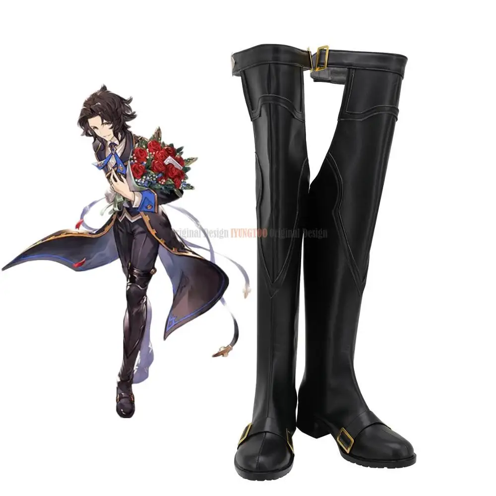 

Lancelot Shoes Cosplay Granblue Fantasy Lancelot Cosplay Boots Black Shoes Custom Made