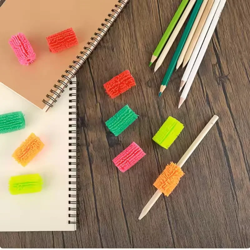 5/10 pçs tpr caneta aperto prática ajuda escrita pinça dispositivo de correção postura para criança mão escrita lápis caneta titular squeeze brinquedo