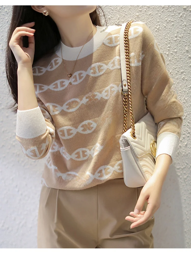 Suéter de Lana Tejida uesa DORACTR para Mujer, Estilo Informal para el Trabajo, Ajustado, Textura Fina, Bordado con Hebilla...