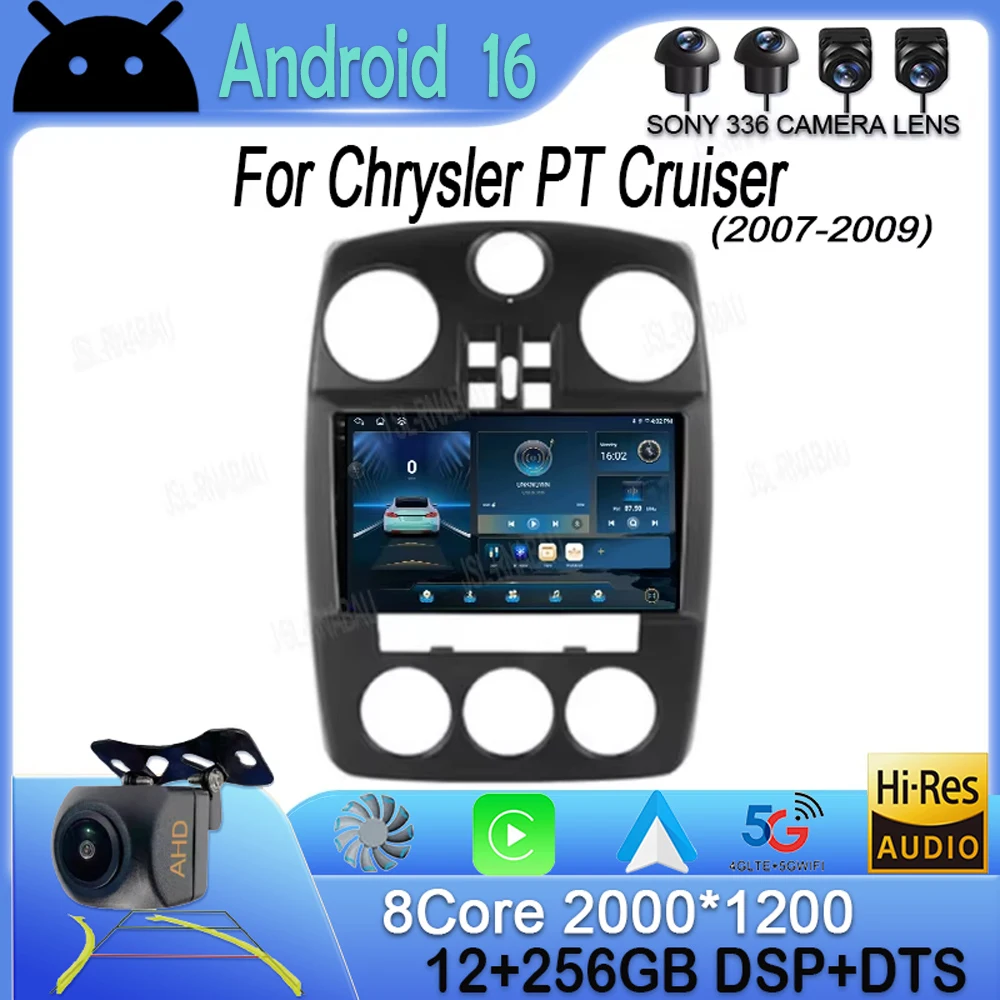 Radio Multimedia para Auto con Android 16 y Carplay para Chrysler PT Cruiser 2007-2009 E53 X5 M5, Autoradio con GPS y Unidad Principal Estéreo