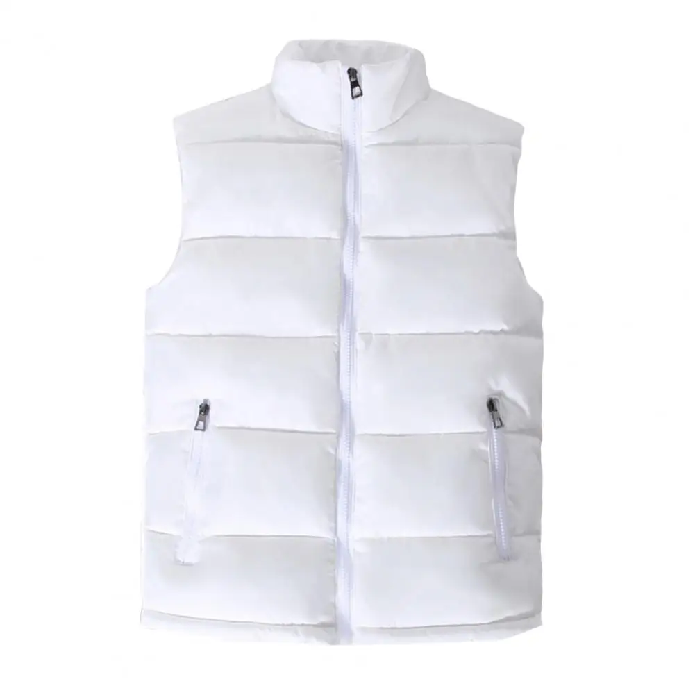 Trendy Men Waistcoat Wear-resistant Waistcoat Solid  Color Washable Slim Fit Vest  Zipper