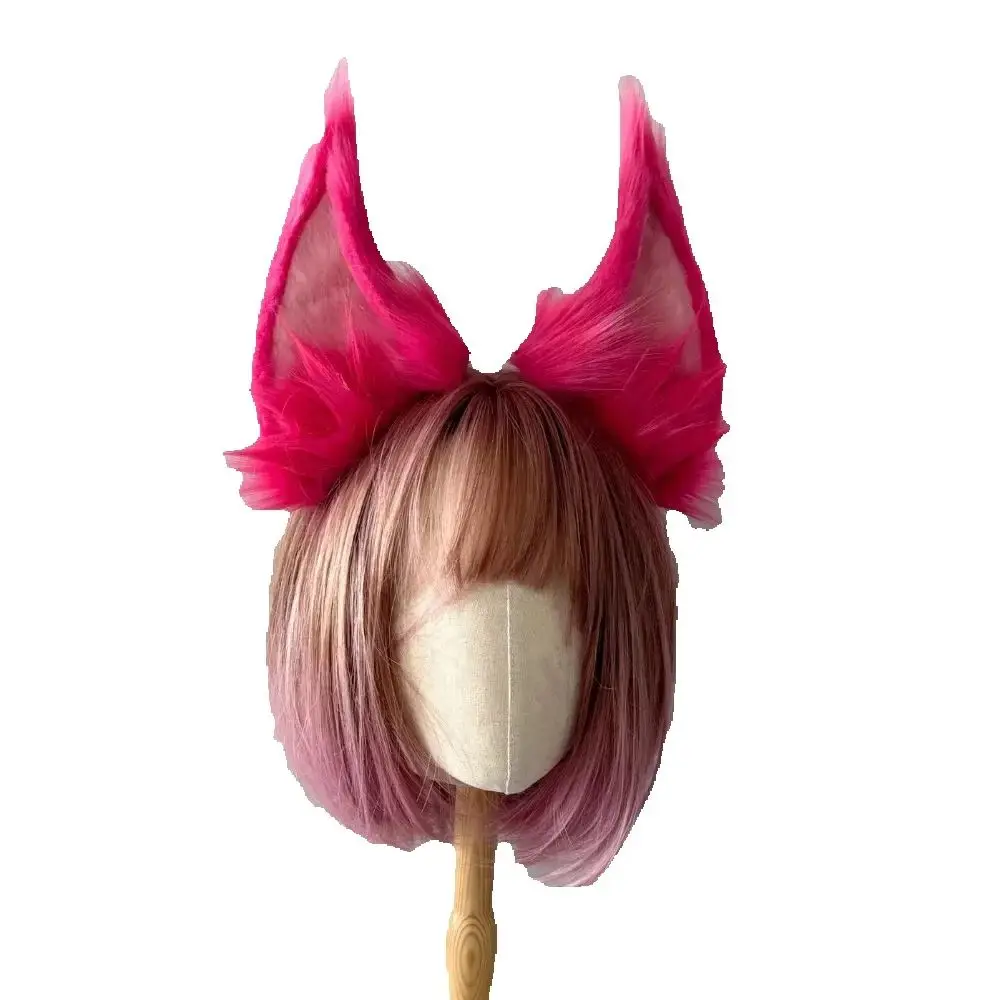 

Ahri Ears Rose Red Plush Ear Decoration Headwear Lol Spirit Blossom Cosplay Props for Halloween Christmas Fancy Party