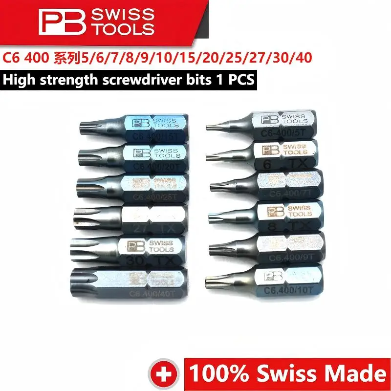 PB SWISS TOOLS star-shaped screwdriver bits, high strength, high precision, tamper-proof C6.400/5/6/7/8/9/10/15/20/25/27/30/40