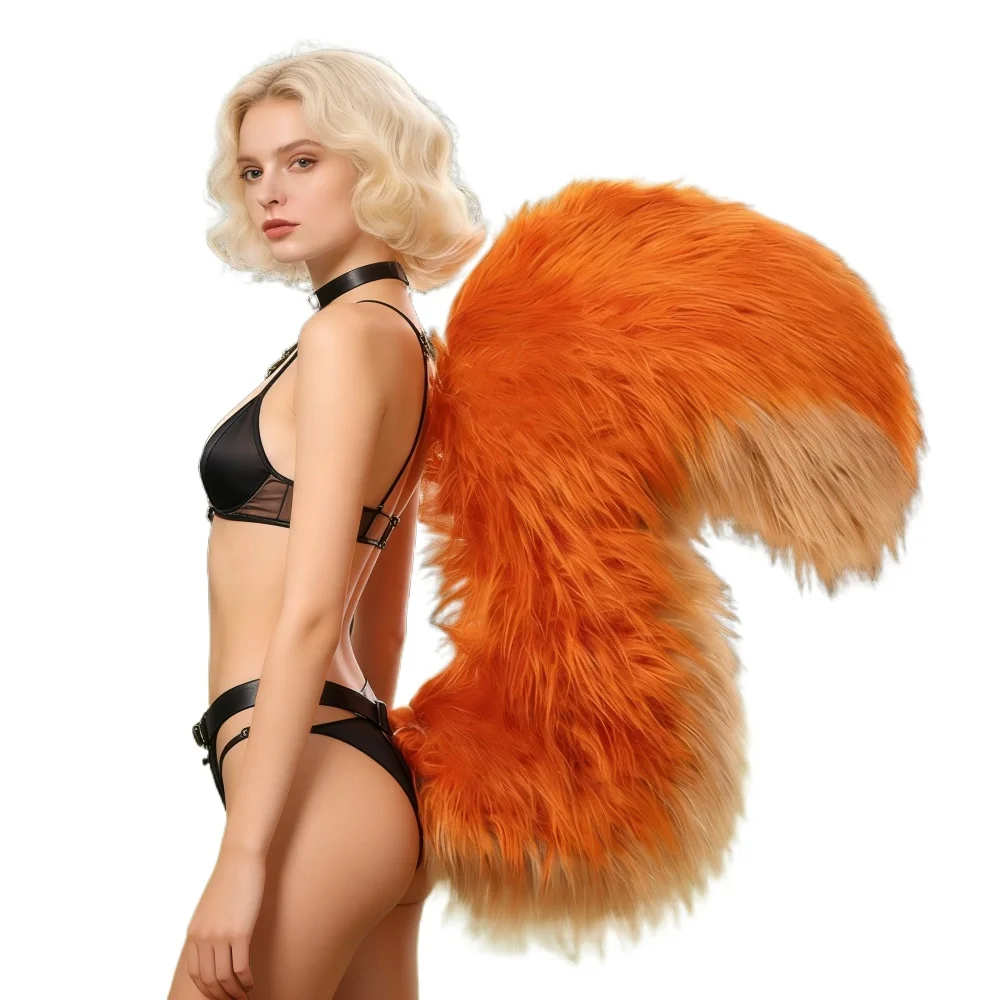Super Huge Fluffy Squirrel Tail Faux Fur Fox Tail Anime Doreen Green Squirrel Girl Cosplay Costume Stage Performance Props