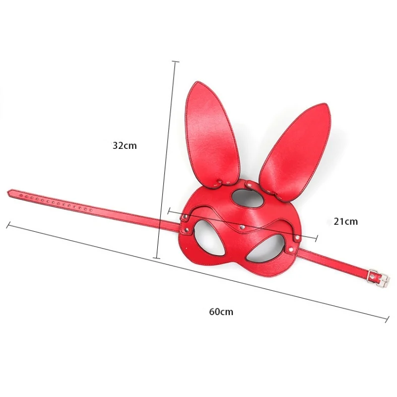 Maschera di coniglio sexy Accessori esotici Maschera di animali fetish in pelle per donne Gay Cosplay Flirtare Costumi di Halloween Festa in discoteca