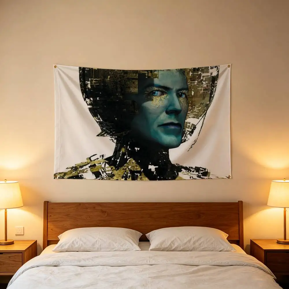 cool D-DavidS B-BowieS Flag Digital Printing Banner for Garage Wall Out Door Decoration