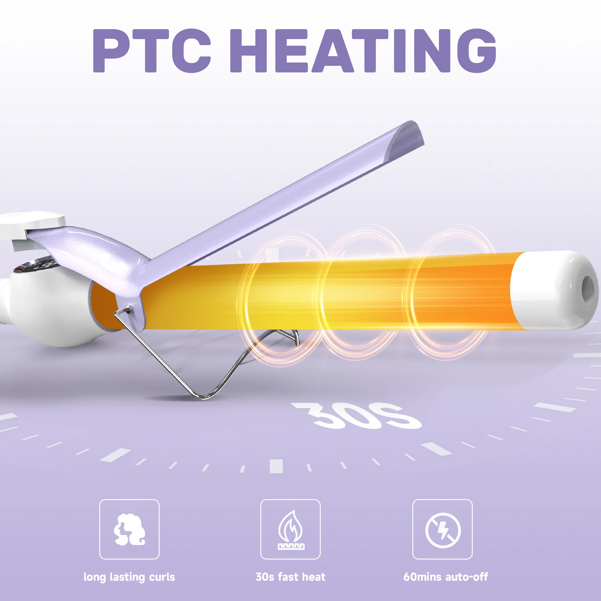 7 inch Ceramic Swivel Curling Iron Hair Curler Professional 7 Adjustable Temp. LED Electric Curler Hair Hair Styling Tool