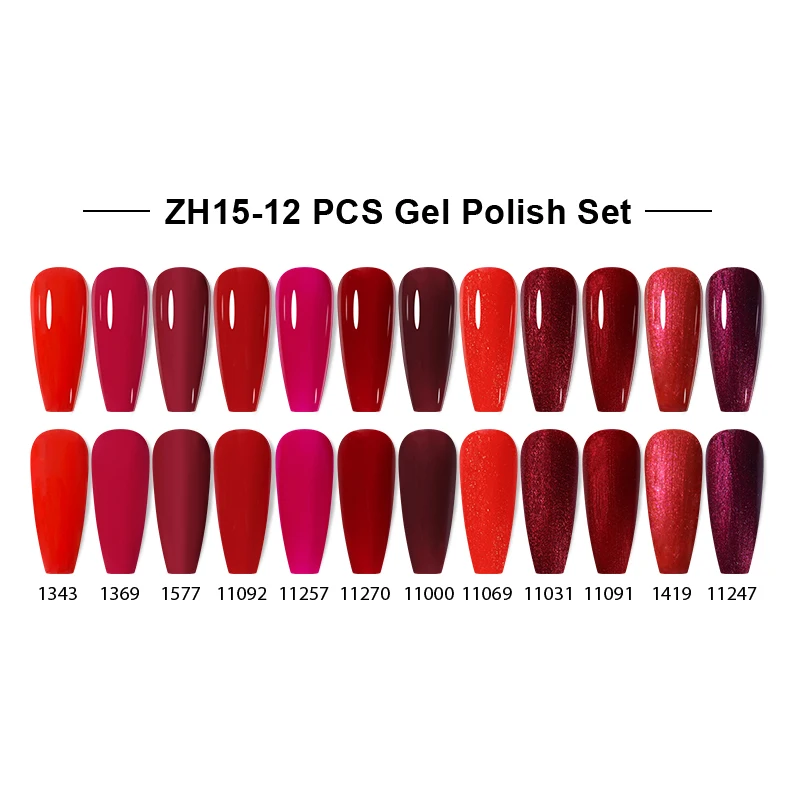 NAILCO 12pcs/Set 15ml Nails Art Gel Nail Polishes HEMA TPO FREE Semi Permanent Nails Varnish Lacquer Gel UV Gel Varnish Soak Off