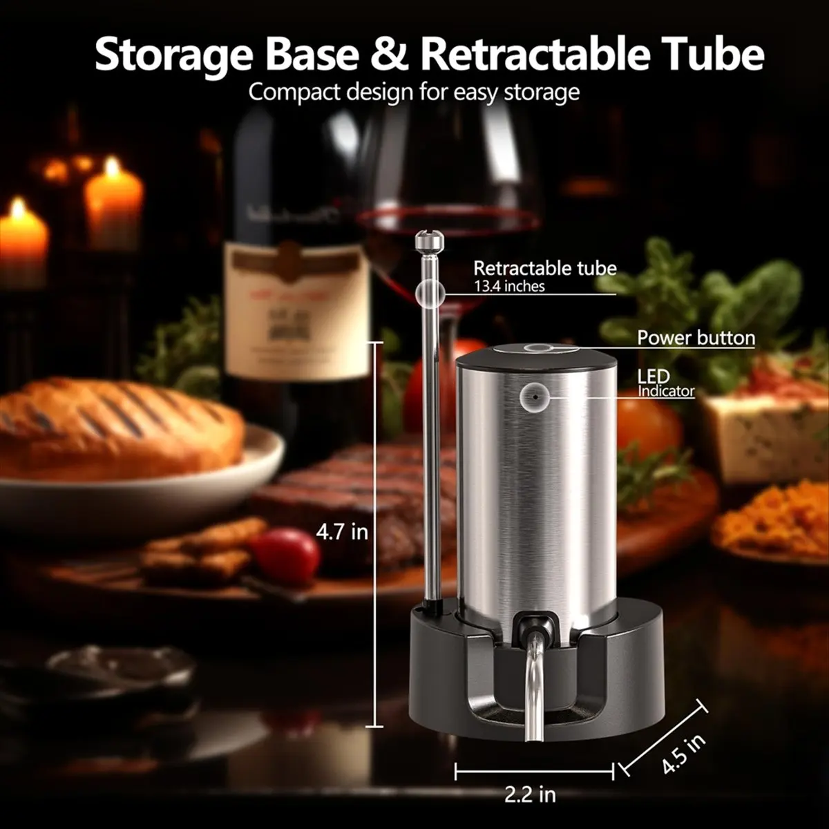 

Электрический аэратор для вина ETRT, набор графинов для вина, перезаряжаемый автоматический диспенсер для вина, наливной аппарат для вина с подставкой для хранения