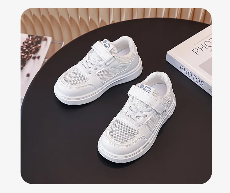 Kinder Weiße Schuhe 2026 Sommer Jungen Sportschuhe Mesh Atmungsaktive Boardschuhe Mädchen Hohle Freizeitsneaker Weiche Sohle Kinderschuhe – Detail 20