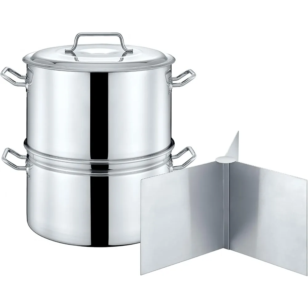 

CONCORD Extra Large Outdoor Stainless Steel Stock Pot Steamer and Braiser Combo. Great for steaming oysters, crab, crawfish and