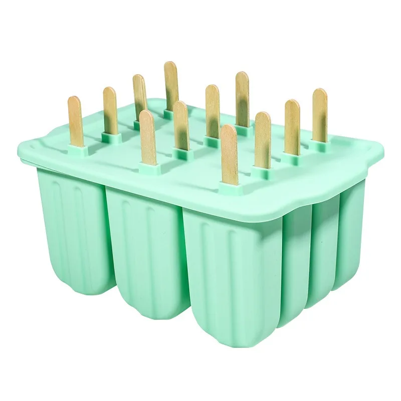 silicone popsicle mold 12 cavity easy demould ice cream mould with cover homemade ice bar maker