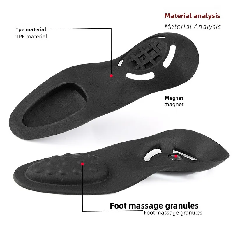 نصف وسادة على شكل قوس مغناطيسي، تدليك جسيمات، دعم قوس مسطح، وسادة مركزية للقدم، نعل داخلي وخارجي مثمن على شكل XO #2