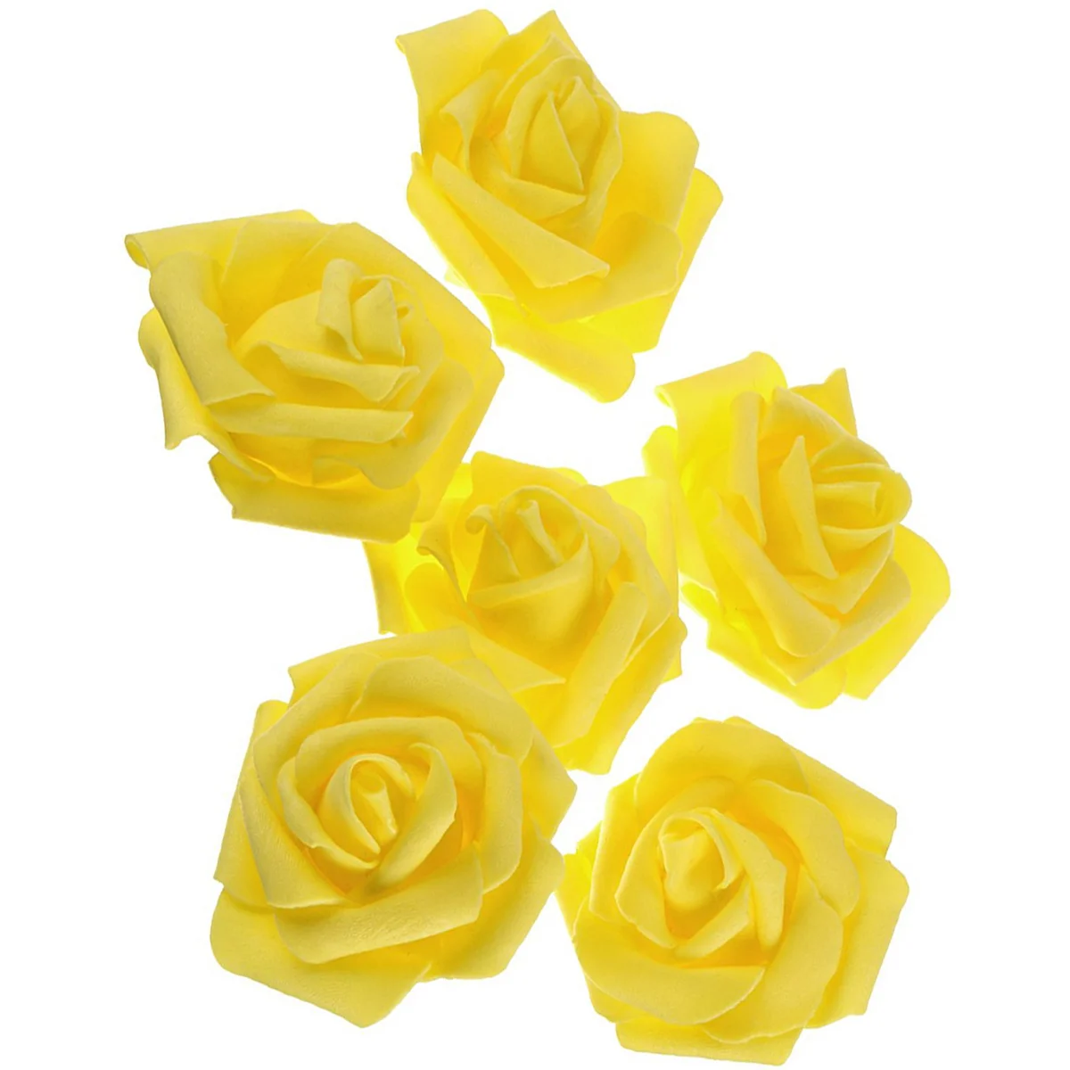 50 Artificial Rose Flower Stemless Flower for DIY Wedding Tables Centerpieces Flower Arrangements Party Home Yellow