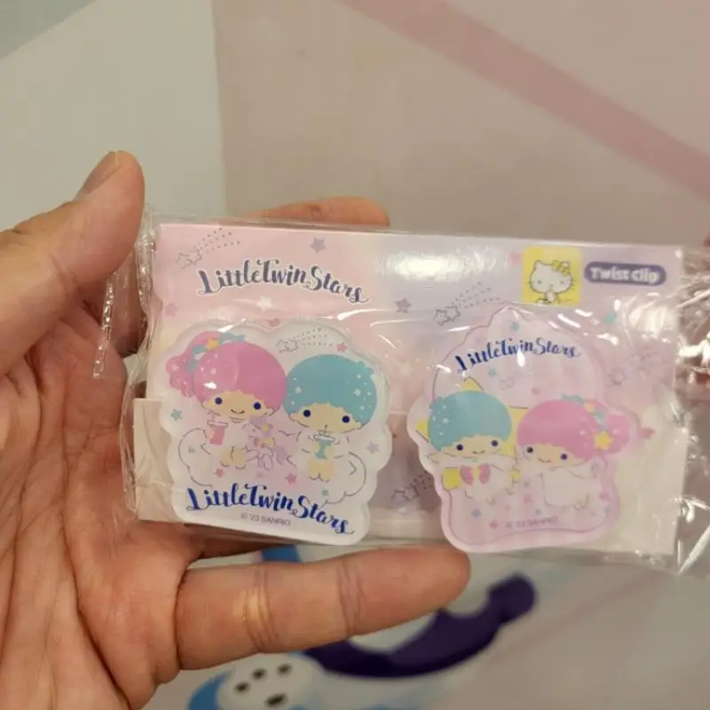 Original Sanrio Little Twin Stars Hello Kittys Melody Cinnamoroll Folder Ticket Acrylic Holder Set (2 Pieces) Kawaii Plush Toys