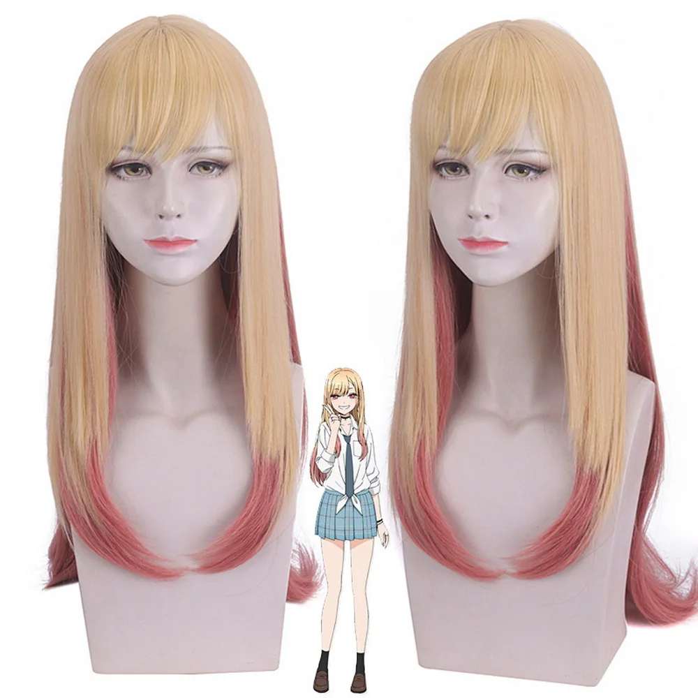 

High Quality My Dress-Up Darling Kitagawa Marin Long Cosplay Wig Synthetic Hair Straight Ombre Wigs For Women High Temperature