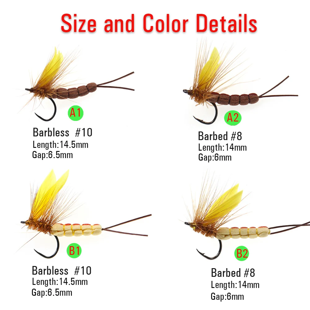 Vtwins Mayfly Hexagenia mosca seca realista espuma – para trucha - imagen 3
