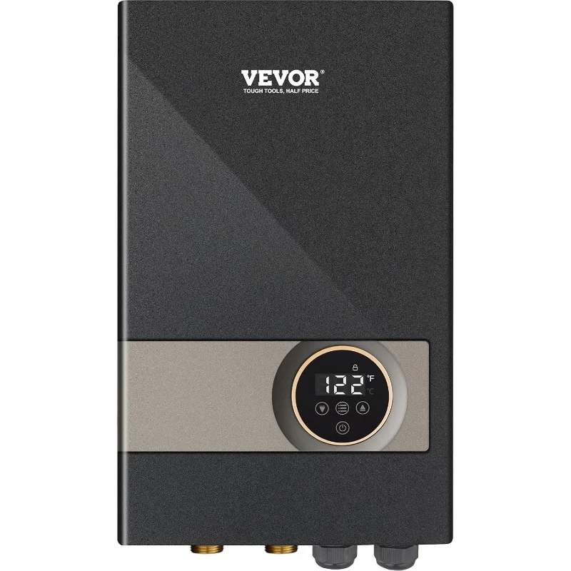 

Электрический проточный водонагреватель VEVOR, мгновенный водонагреватель мощностью 18 кВт, цифровой дисплей температуры, простая установка и 24 часа