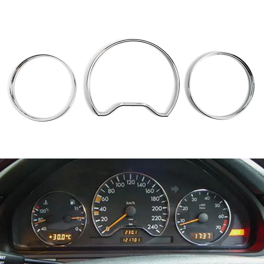 4x ABS Chrome Car Speedometer Gauge Dial Rings Bezel Trim For Mercedes Benz C E CLK Class W210 S210 W202 C208 A208