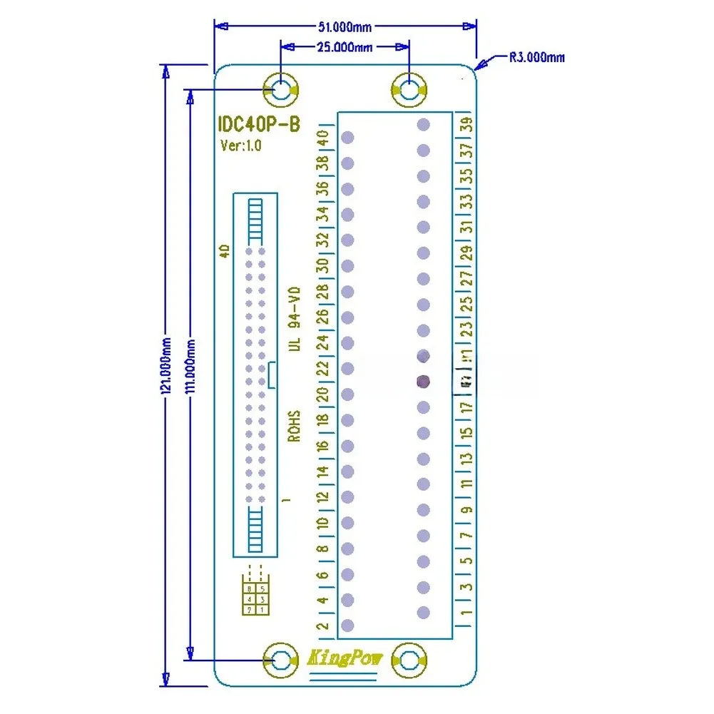 IDC40P B Terminal Board with Bracket for PLC Motor Control DIN Rail Mounting 36V Copper Contact Electrical Use
