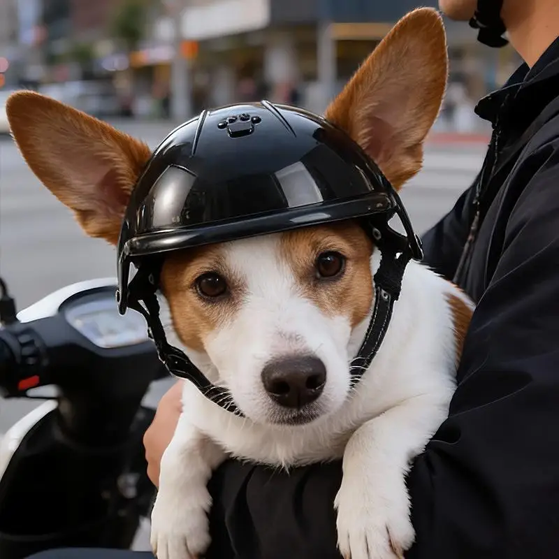 ㈃Stylish Pink Black Pet Helmet Dog Cat Motorcycle Safety Helmet Pet Dog Motorcycle Sports Outdoor Pet Accessories Headwear - view 4