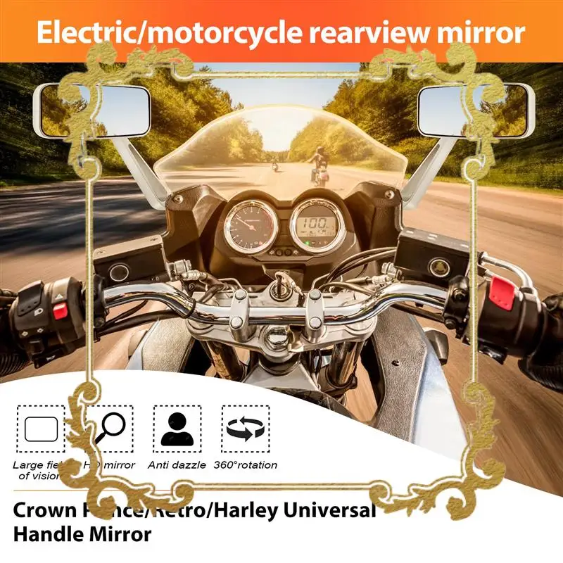 

Motorcycle Rearview Mirrors Chrome 8/10Mm For Honda Suzuki Yamaha