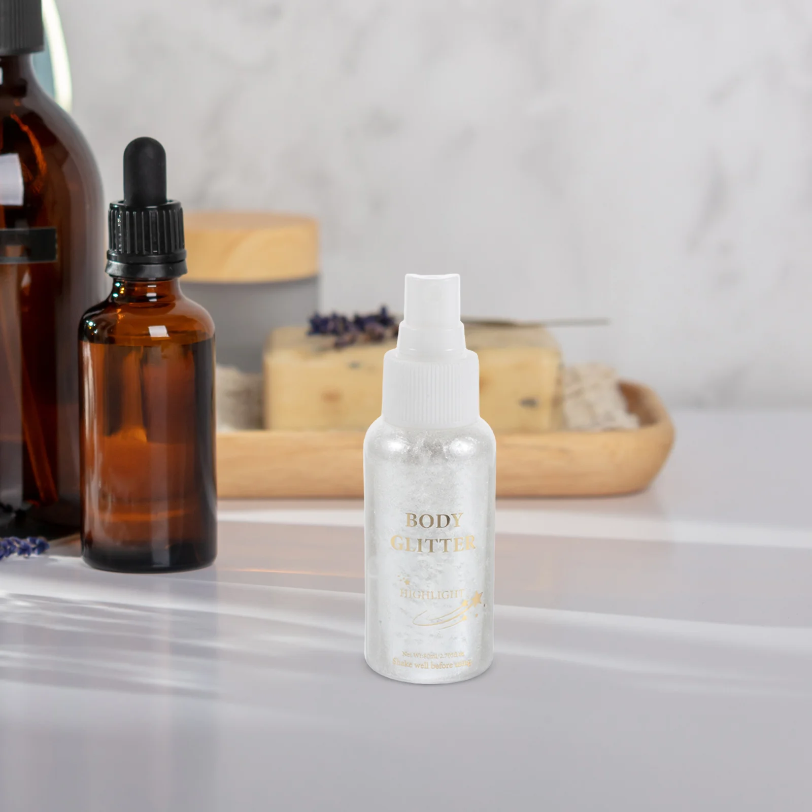 بخاخ لامع لشعر الجسم والقماش، فضي لامع، مناسب للسفر، مناسب لجميع الأعمار، أنواع البشرة، مناسبة للحدث الاحتفالي #5