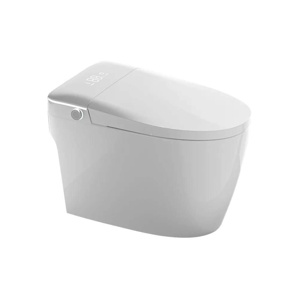 

Smart Toilet with Heated Bidet Seat Auto Open Instant Heated Water Air Dryer Remote Control Night Light Self-Cleaning Nozzles