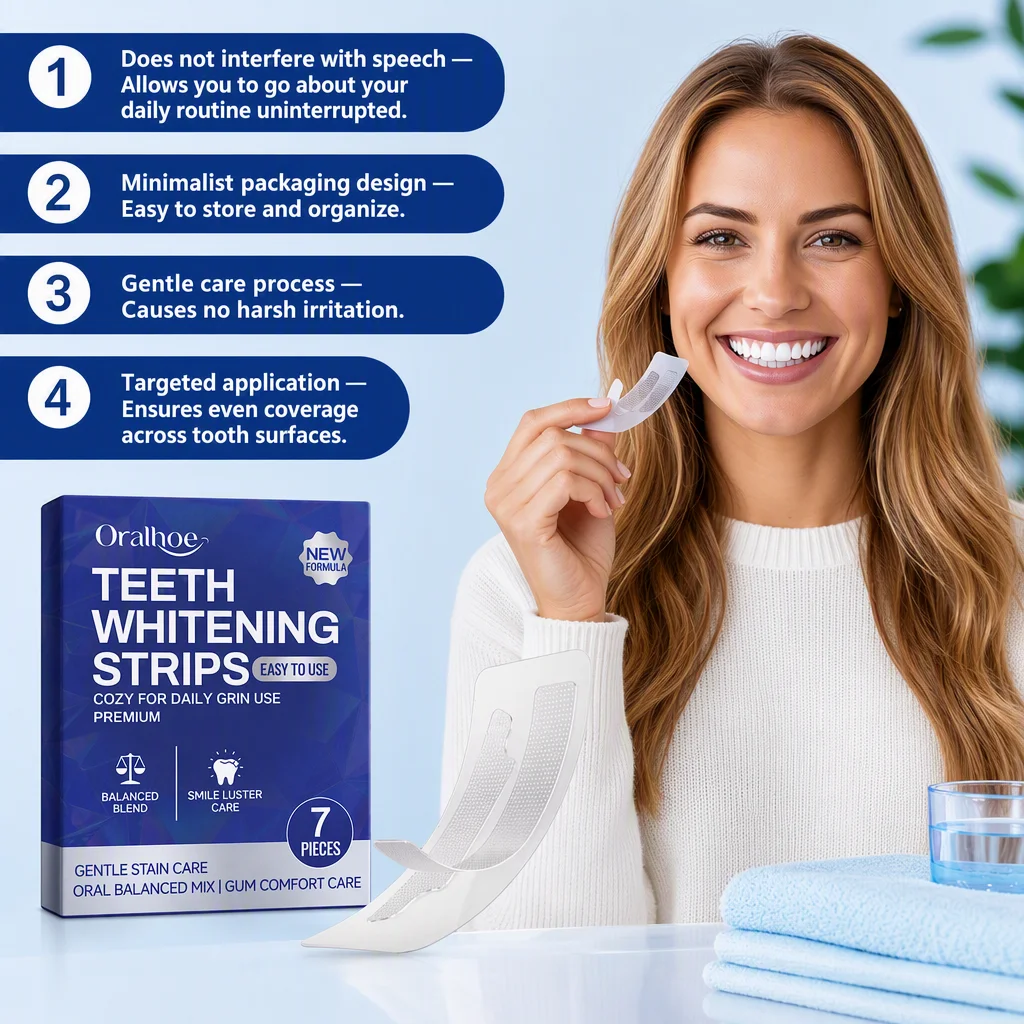 Oralhoe Teeth Whitening Strips Stain Remove Clean Coffee Tea Stains Enamel Safe And Comfort Color Correction Dental Care Veneers