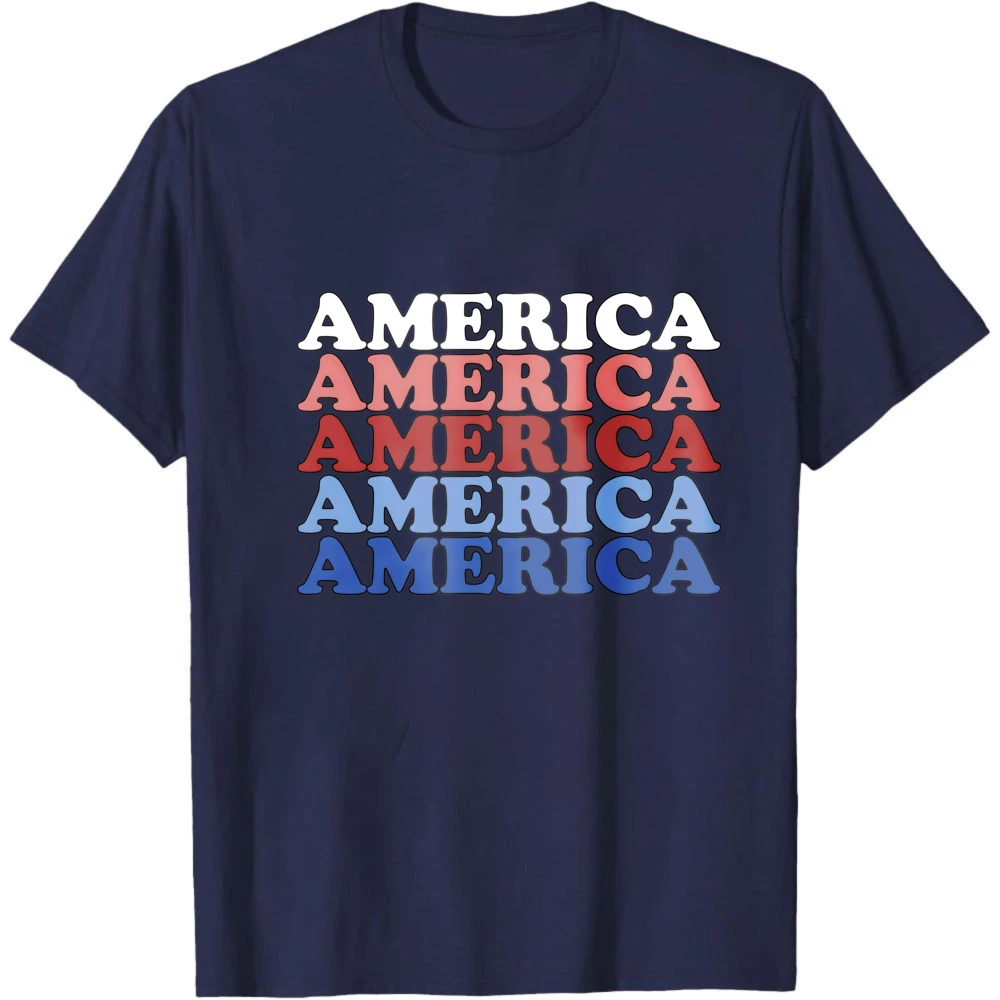 America 4th of July T-Shirt Independence Celebrations Clothing Modern and Trendy Creative Design Tshirt Men Women Casual Tops