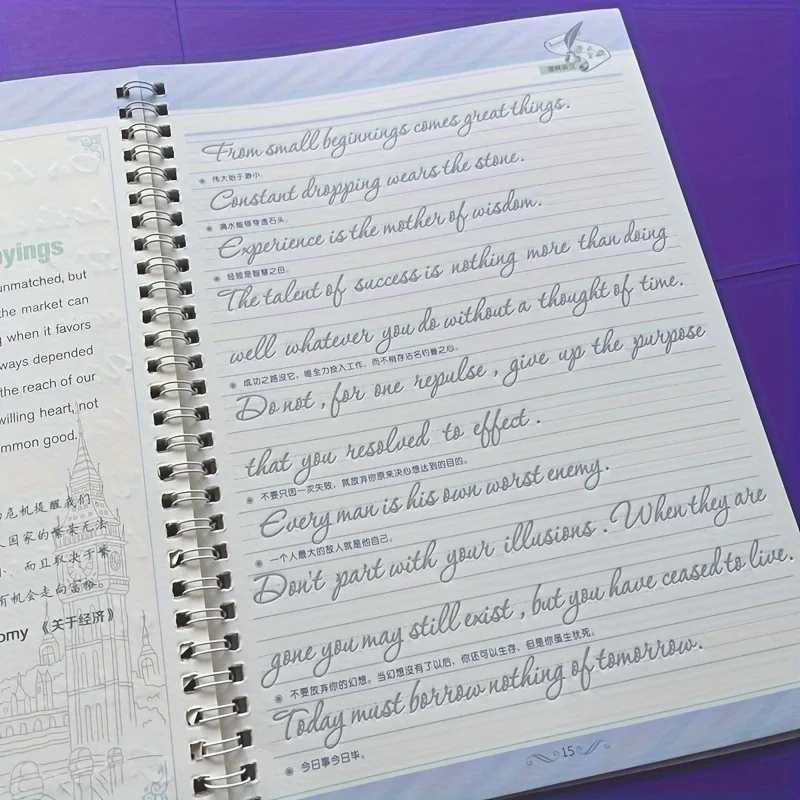 Książka do ćwiczeń pisma ręcznego dla dorosłych w języku angielskim - alfabet i śledzenie zdań, idealna do poprawy umiejętności pisma ręcznego, kalig wielokrotnego użytku