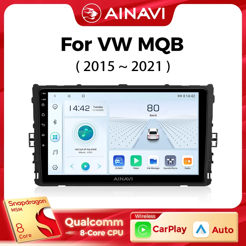 Ainavi Car Multimedia Player For VW Volkswagen MQB POLO VI Plus Jetta MK7 T6 Bora wireless Carplay Android Auto 4G Wifi 2din