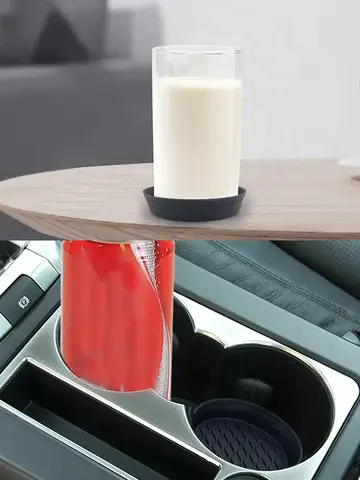 2 pcs Black Car Auto Cup Holder Anti Slip Insert Coasters Pads Interior Accessories For Most Cups Accessories