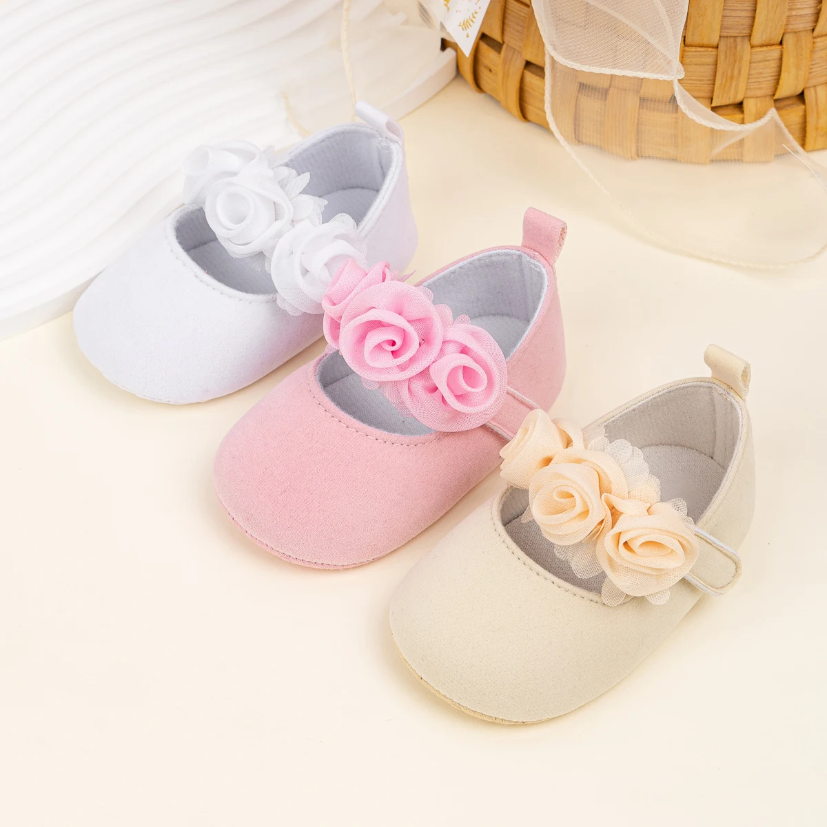 Meckior Baby Girl Shoes Infant Embroidered Sparkling Dress Shoes Soft Anti-slip Prewalkers Newborn Moccasins 12-colors