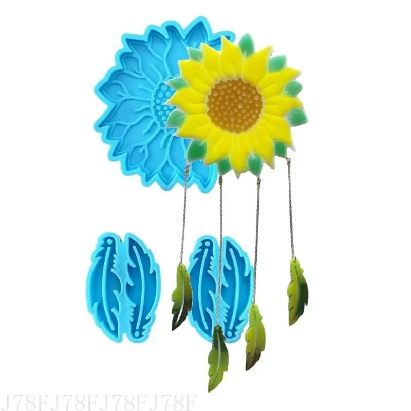 

J78F Beautiful Wind Pendnat Silicone Mold Set Durable Resin Mould for DIY Enthusiasts and Home Decor Lovers