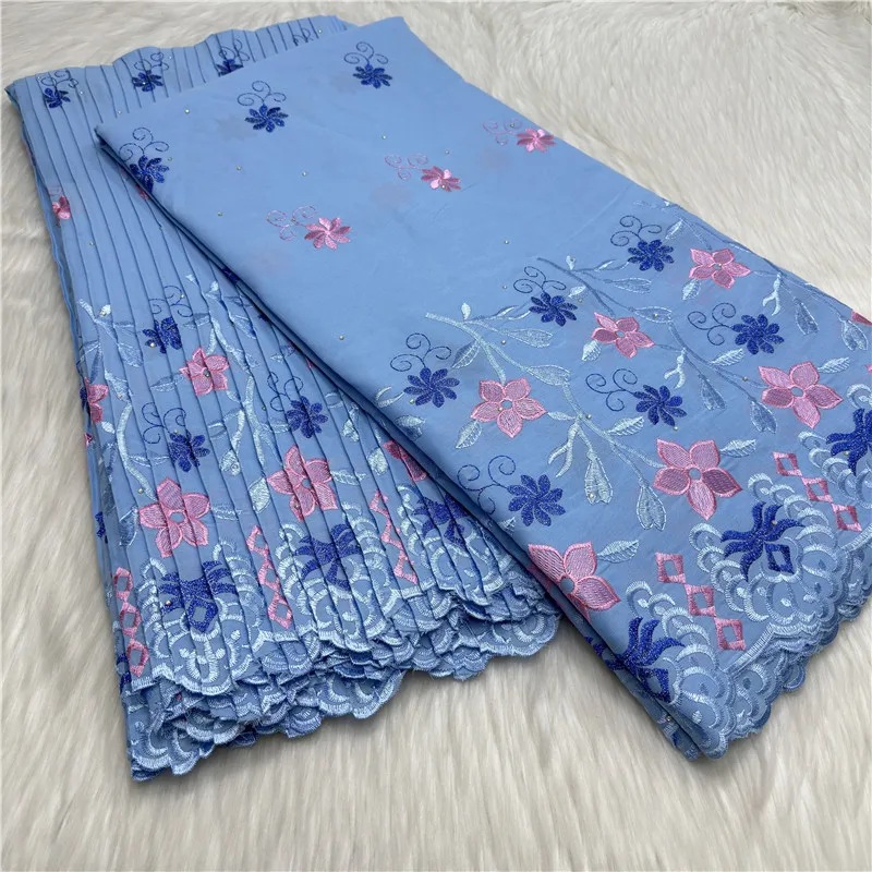 

10-ярдовая швейцарская вуаль, сухая кружевная ткань, лафая, вышивка, африканский 100% хлопок, популярный стиль в Дубае, материал для вечеринки 27L510903