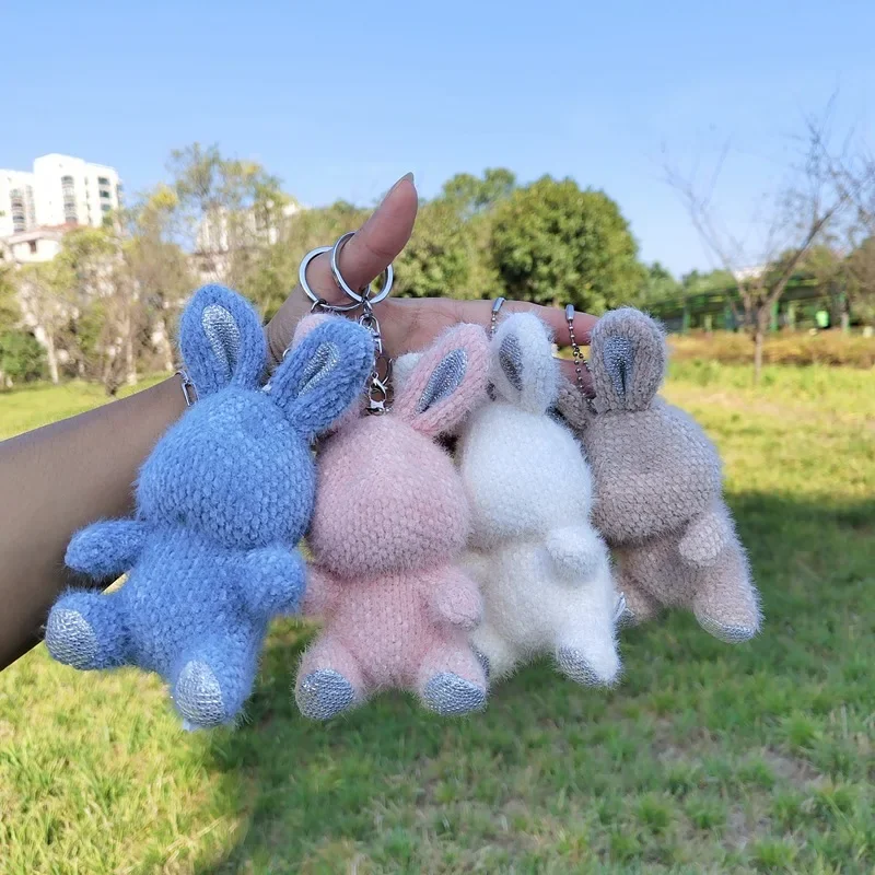 Plush Bag Pendant Doll Plush Rabbit Little Bear Schoolbag Pendant Doll Plush Key Chain Rabbit Girl Toy Gift Backpack Accessories