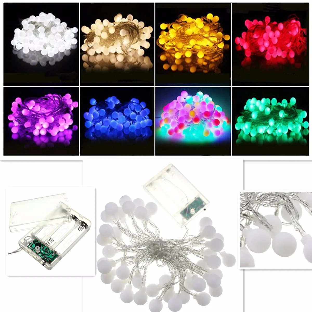 

40 led light ball lamp frosted ball battery box light string Christmas tree pendant garden decoration lamp