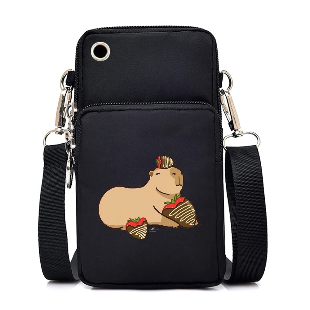 Women Purses and Handbags Cartoon Capybara Kawaii Mini Mobile Phone Bag Harajuku Y2K Tote Bag Coin Wrist Small Crossbody Bags