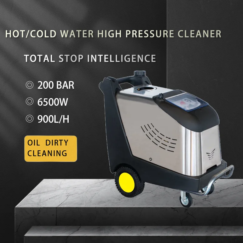 6500W Hot and Cold Water High Pressure Cleaners for Rust Greasy Dirt Removal 200Bar Electric Factory Workshop Pressure Washers