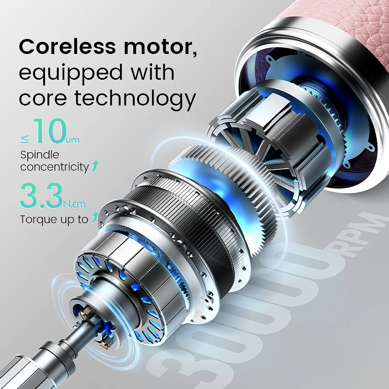 Hollow Cup Electric Nail Care System – Combines Polishing & Removal Functions