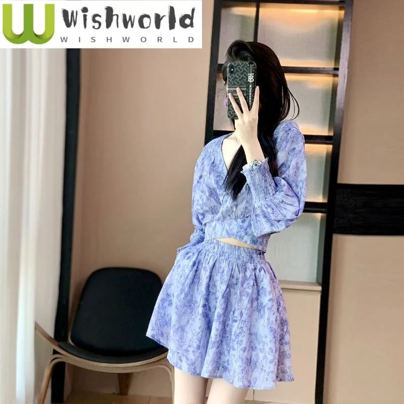 

2024 Summer New Female Fragrant Flower Spicy Girl Celebrity Little Fragrant Wind Fried Street Sweet and Spicy Wind Two Piece Set