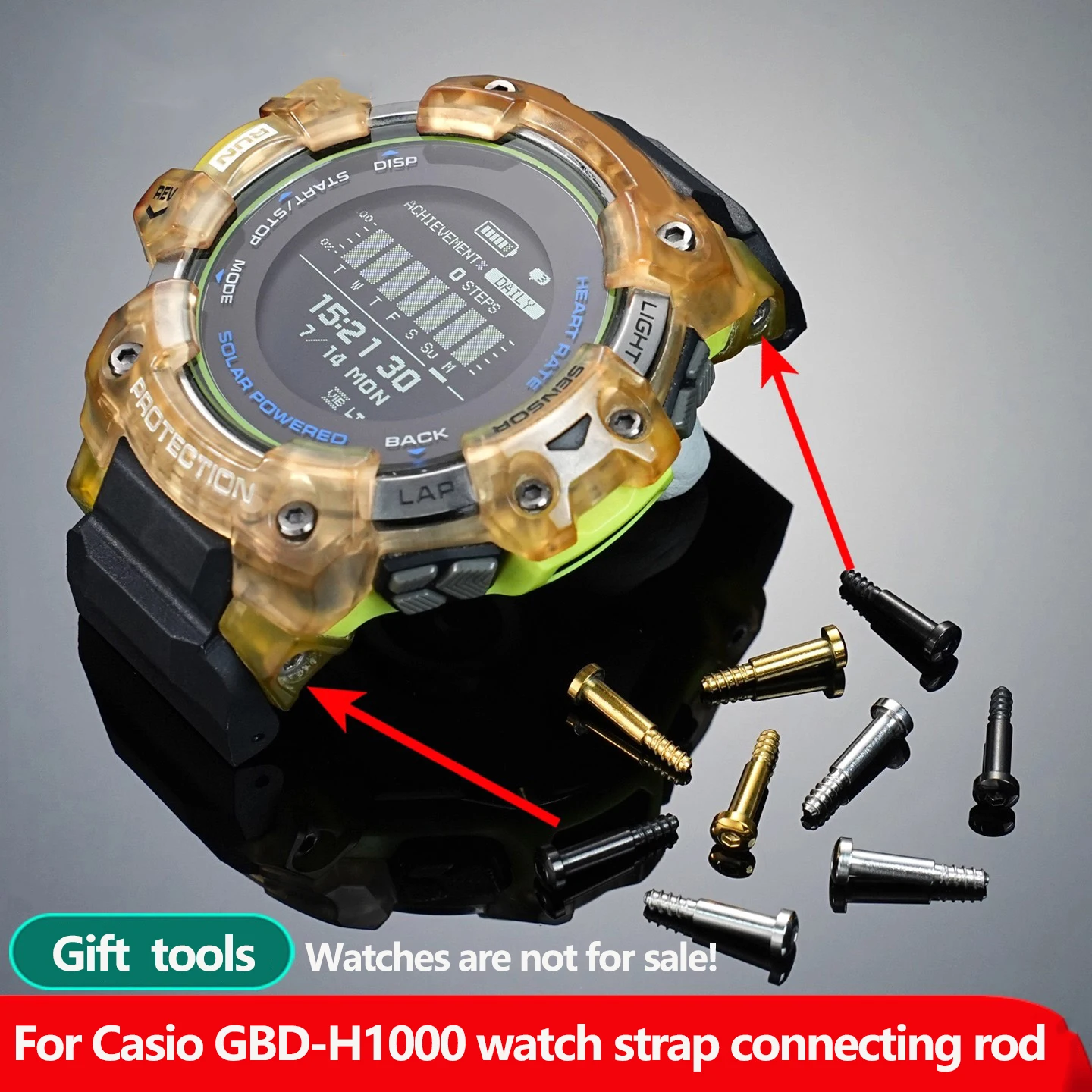 Watch screw accessories for G-SHOCK Casio GBD-H1000 watch strap fixing screw strap connecting rod hexagonal screw with tools