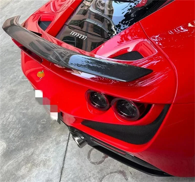 

For Ferrari F8 2019 2020 2021 2022 2023 Real Carbon Fiber Rear Trunk Wing Tail Spoiler GT Body Kit