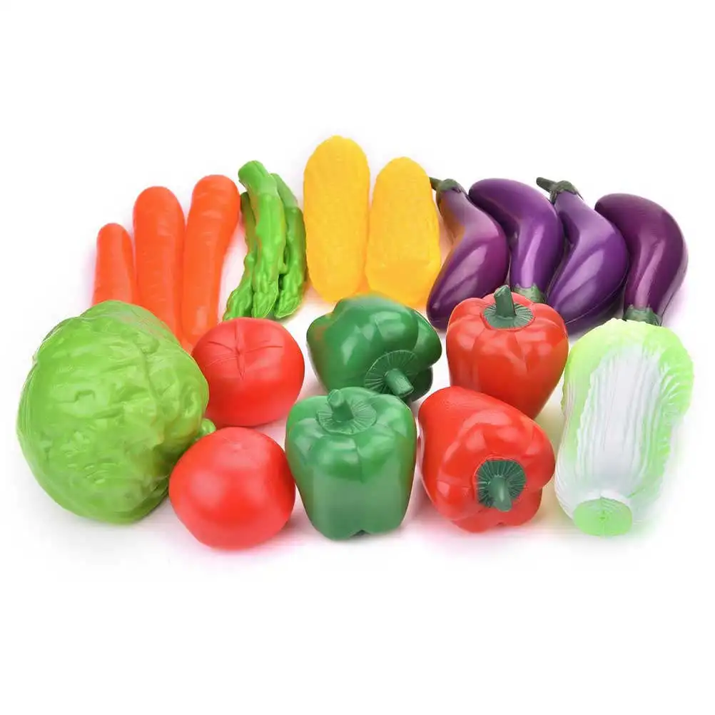 1Set Simulation Vegetable Set Realistic Colors Plastic Kitchen Role Play Early Learning Educational Kids Playset Home Office